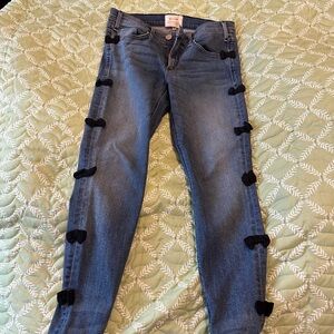 Mcguire- Anthropologie Blue Women’s Bow-Accent Skinny Jeans